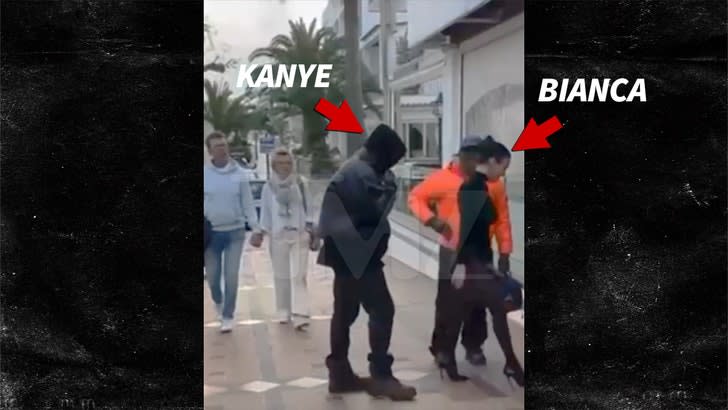 Kanye West and Bianca Censori leaving Cala d'Or restaurant in Majorca