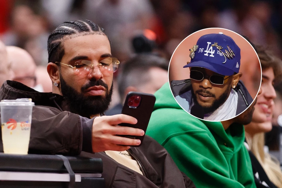 Drake and Kendrick trading icy stares at the 2017 NBA All‑Star Game